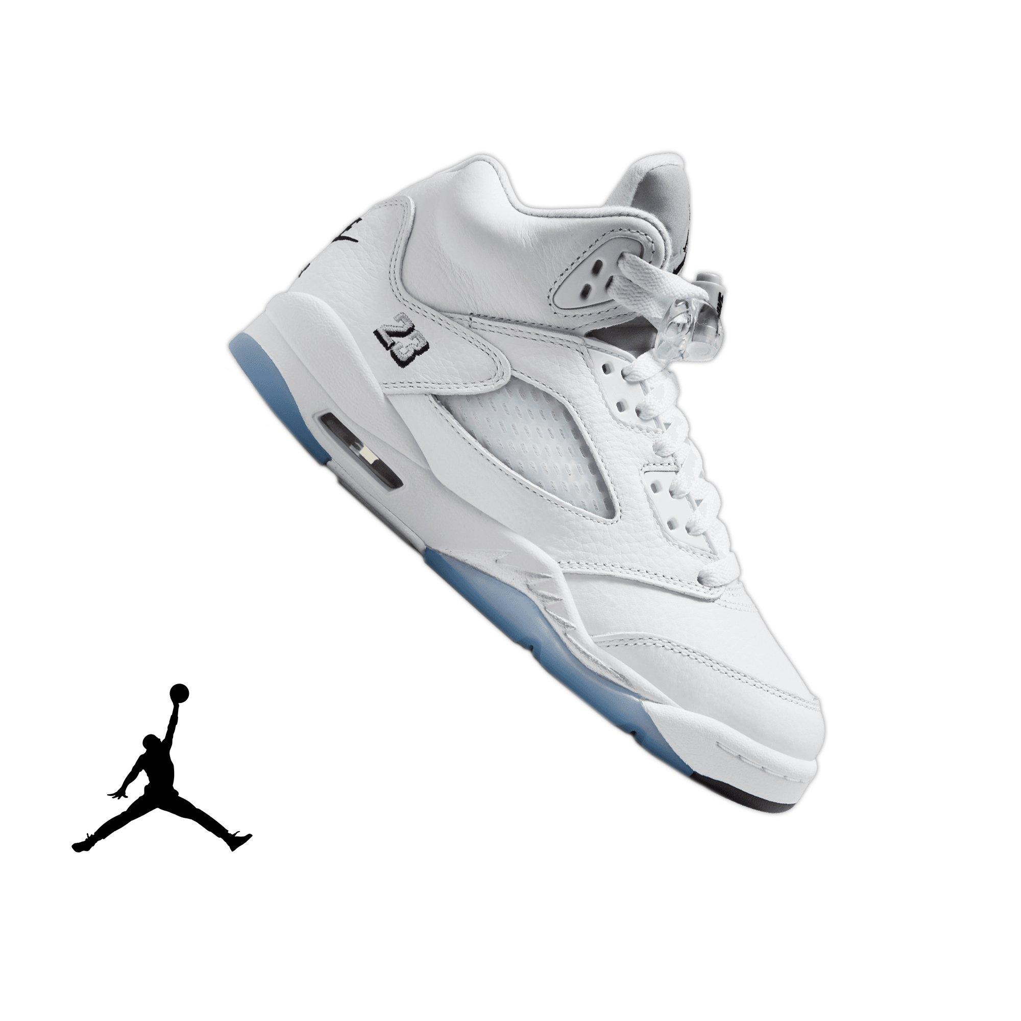 Jordan 5 Retro “White Metallic” Grade School Kids' Shoe